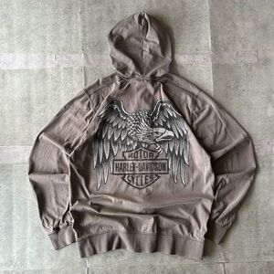 Y2K Harley-Davidson Eagle Zip Up Hoodie